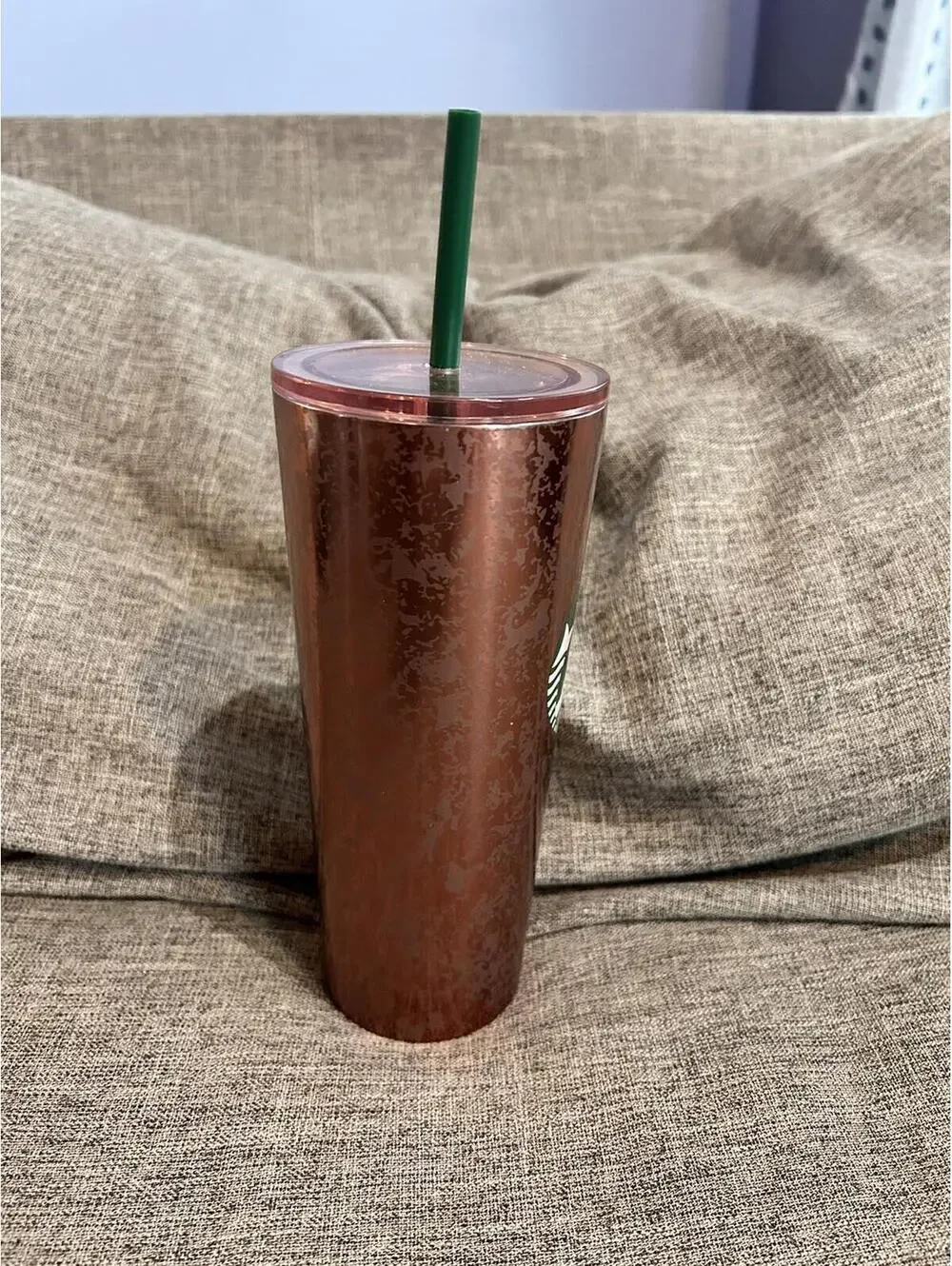 Starbucks Tumbler Marble Rose Gold Pink Metallic Stainless Steel Cup 16 oz